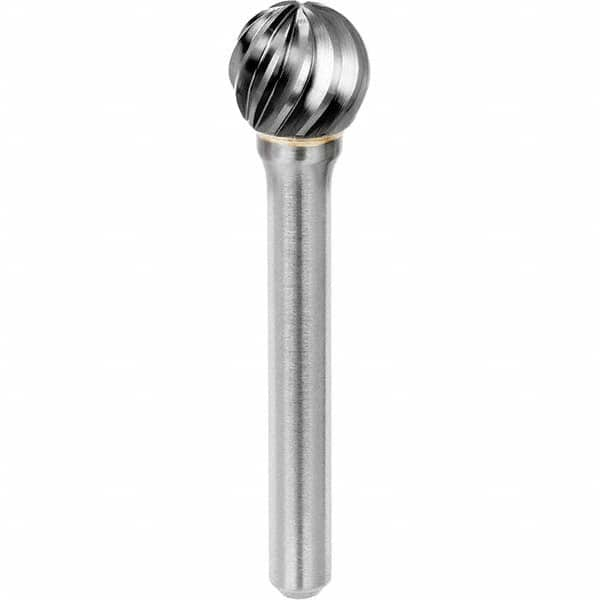 SGS Pro - 1/2" Cut Diam, 1/4" Shank Diam, Tungsten Carbide Inox Cut Ball Burr - Benchmark Tooling