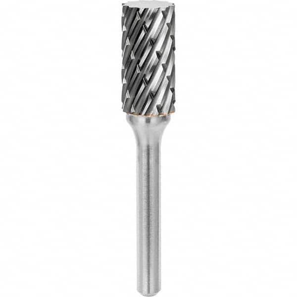 SGS Pro - 1/2" Cut Diam, 1/4" Shank Diam, Tungsten Carbide Steel Cut Cylinder Burr - Benchmark Tooling