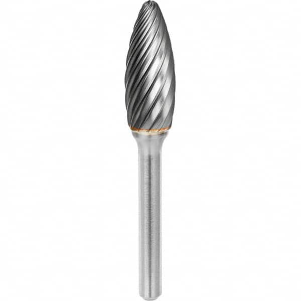 SGS Pro - 1/2" Cut Diam, 1/4" Shank Diam, Tungsten Carbide Inox Cut Flame Burr - Benchmark Tooling