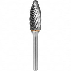 SGS Pro - 5/16" Cut Diam, 1/4" Shank Diam, Tungsten Carbide Inox Cut Flame Burr - Benchmark Tooling