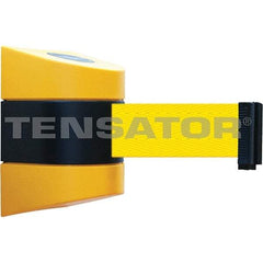 Tensator - 7-1/4" High x 4-3/4" Long x 4-3/4" Wide Magnetic Wall Mount Barrier - Yellow Powdercoat Finish, Black/Yellow, Use with Wall Mount - Benchmark Tooling