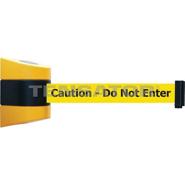 Tensator - 7-1/4" High x 4-3/4" Long x 4-3/4" Wide Magnetic Wall Mount Barrier - Yellow Powdercoat Finish, Black/Yellow, Use with Wall Mount - Benchmark Tooling