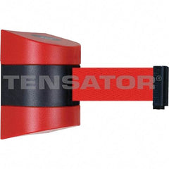 Tensator - 7-1/4" High x 4-3/4" Long x 4-3/4" Wide Magnetic Wall Mount Barrier - Red Powdercoat Finish, Black/Red, Use with Wall Mount - Benchmark Tooling