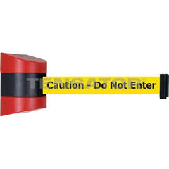 Tensator - 7-1/4" High x 4-3/4" Long x 4-3/4" Wide Magnetic Wall Mount Barrier - Red Powdercoat Finish, Red/Black, Use with Wall Mount - Benchmark Tooling