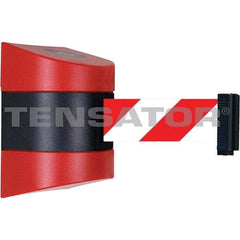 Tensator - 7-1/4" High x 4-3/4" Long x 4-3/4" Wide Magnetic Wall Mount Barrier - Red Powdercoat Finish, Black/Red, Use with Wall Mount - Benchmark Tooling