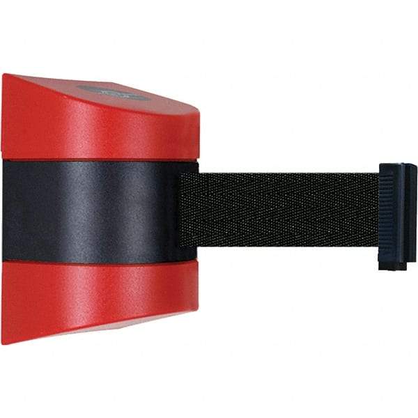 Tensator - 5-1/2" High x 3-1/4" Long x 3-1/4" Wide Magnetic Wall Mount Barrier - Metal, Red Powdercoat Finish, Red/Black, Use with Wall Mount - Benchmark Tooling