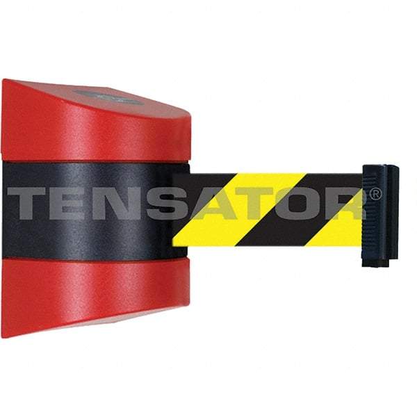 Tensator - 5-1/2" High x 3-1/4" Long x 3-1/4" Wide Magnetic Wall Mount Barrier - Metal, Red Powdercoat Finish, Red/Black, Use with Wall Mount - Benchmark Tooling