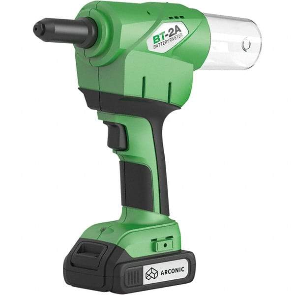 Marson - All up to 3/16" Closed End Rivet Capacity , 2,248 Lb Pull Force Cordless Electric Riveter - 0.83" Stroke Length, 14.4 Volt, Mandrel Collection, Battery Included - Benchmark Tooling