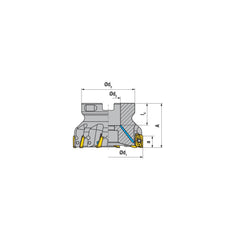 Indexable Square-Shoulder Face Mill:  A211.80.R.06-20,  27.0000″ Arbor Hole Dia, Uses  6,  XD.. 2007.. Inserts,  Through Coolant,  Series  A211-20