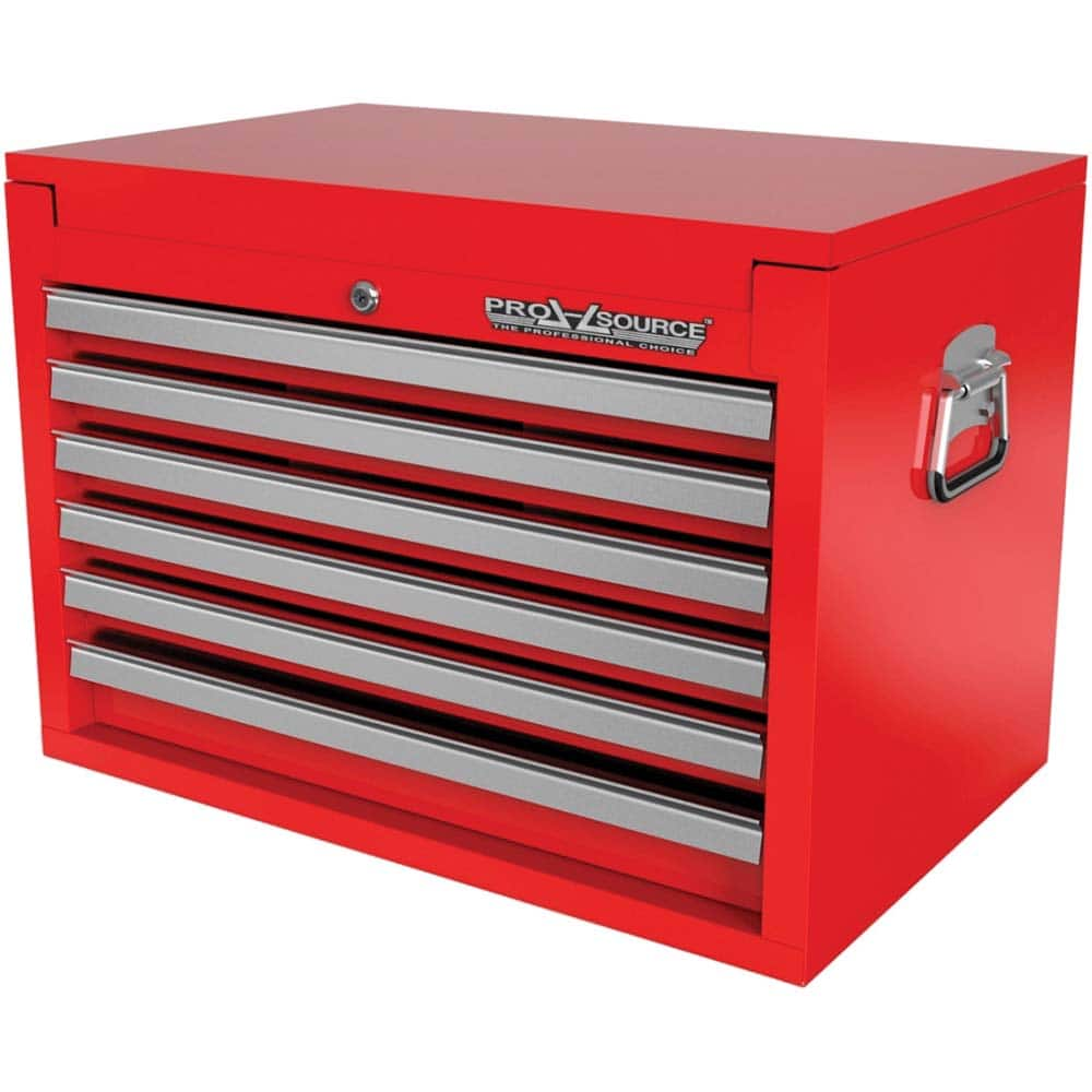 6 Drawer Top Tool Chest 26″ Wide x 16-1/2″ Deep x 18-1/2″ High, 600 Lb Capacity, Steel, Red