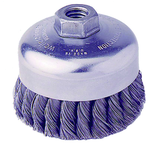 4" Single Row Wire Cup Brush - .020 Bronze; 5/8-11 A.H.; - Non-Sparking Wire Wheel - Benchmark Tooling