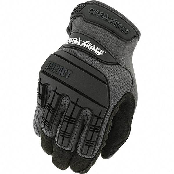 PRO-SAFE - Size S (8) Work Gloves - For General Purpose, Uncoated, Hook & Loop Cuff, Full Fingered, Black, Paired - Benchmark Tooling