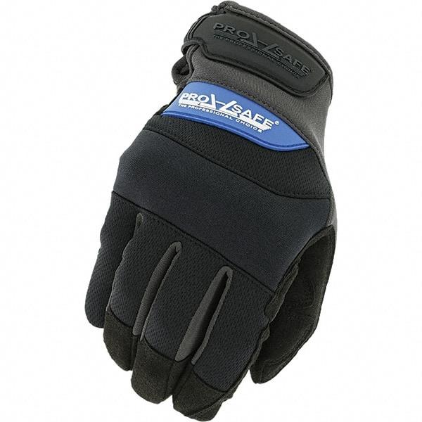 PRO-SAFE - Size S (8) Work Gloves - For General Purpose, Uncoated, Hook & Loop Cuff, Full Fingered, Black, Paired - Benchmark Tooling