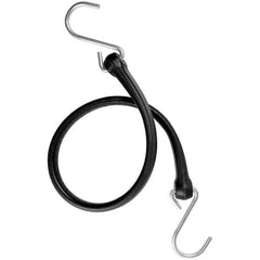 The Perfect Bungee - Heavy Duty Bungee Strap with Triangulated Galvanized S Hook - 24" OAL, Black - Benchmark Tooling