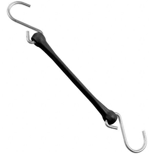 The Perfect Bungee - Heavy Duty Bungee Strap with Triangulated Galvanized S Hook - 12" OAL, Black - Benchmark Tooling