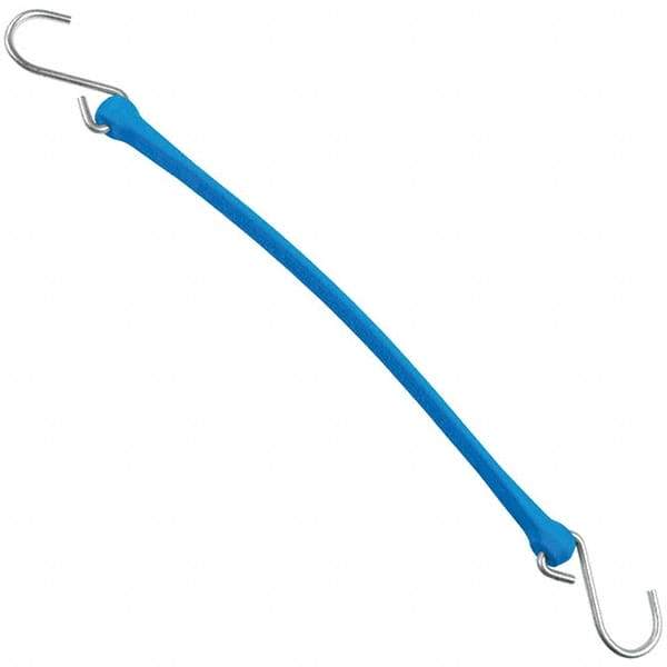 The Perfect Bungee - Heavy Duty Bungee Strap with Triangulated Galvanized S Hook - 18" OAL, Blue - Benchmark Tooling