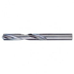 #41 Dia. × 0.096″ Shank × 1″ Flute Length × 2″ OAL, 118°, Bright, 2xD Flute, Round Solid Carbide Drill - Benchmark Tooling