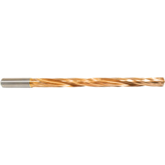 15 mm Dia. × 16 mm Shank × 208 mm Flute Length × 260 mm OAL, 12xD, 135°, ZrCN, 2 Flute, Coolant Thru, Round Solid Carbide Drill Series/List #NG05