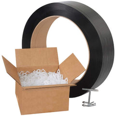 Value Collection - Strapping Kits Type: Polypropylene Strapping Kit Contents: 9000' of 1/2" Polypropylene; 1000 Plastic Buckles; Tensioner; Cutter - Benchmark Tooling