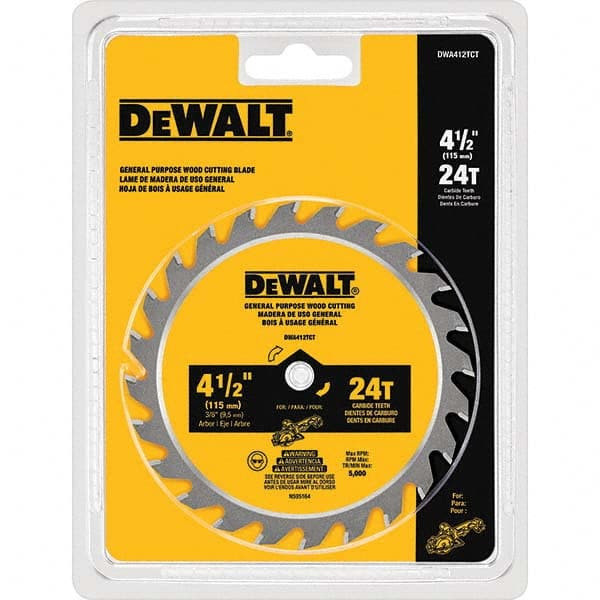 DeWALT - Wet & Dry-Cut Saw Blades Blade Diameter (Inch): 4-1/2 Blade Material: Carbide-Tipped - Benchmark Tooling