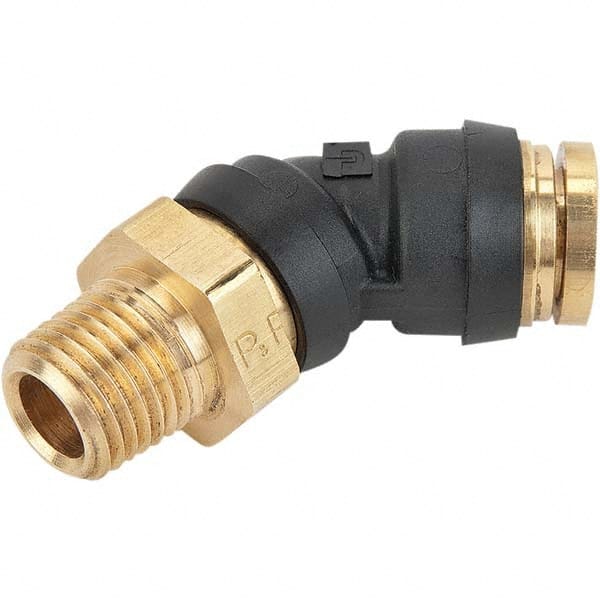 Parker - Plastic Push-To-Connect Tube Fittings Type: Male Swivel Elbow Tube Outside Diameter (Inch): 3/4 x 3/4 - Benchmark Tooling
