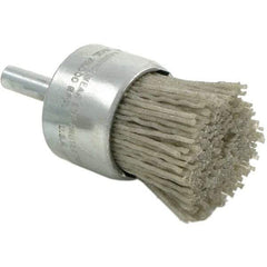 Brush Research Mfg. - 120 Grit, 1" Brush Diam, Crimped, End Brush - Medium Grade, 1/4" Diam Steel Shank, 20,000 Max RPM - Benchmark Tooling