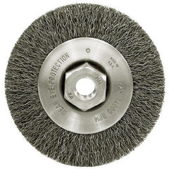 4″ Narrow Face Crimped Wire Wheel, .014″ Steel Fill, 3/8″-24 UNF Nut - Benchmark Tooling