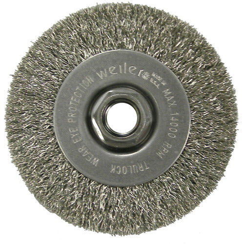 4″ Diameter-5/8″-11 Arbor Hole - Crimped Steel Wire Straight Wheel - Benchmark Tooling