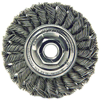 4" Diameter - M10 x 1.25 Arbor Hole - Knot Twist Steel Wire Straight Wheel - Benchmark Tooling