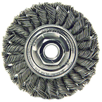 4" Diameter - 1/2-13" Arbor Hole - Knot Twist Steel Wire Straight Wheel - Benchmark Tooling