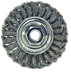 4" Diameter - M10 x 1.25 Arbor Hole - Knot Twist Steel Wire Straight Wheel - Benchmark Tooling