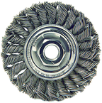 4" Diameter - M10 x 1.50 Arbor Hole - Knot Twist Steel Wire Straight Wheel - Benchmark Tooling