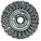 4" Diameter - 1/2-13" Arbor Hole - Knot Twist Steel Wire Straight Wheel - Benchmark Tooling