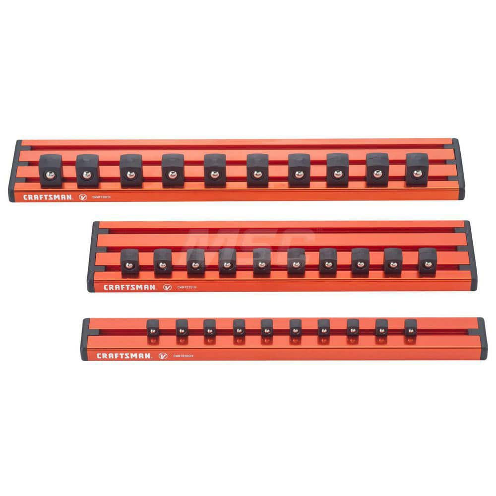 Socket Holders & Trays; Type: Socket Rails; Drive Size: 3/8; Holds Number of Pieces: 10; Color: Orange; Depth (Inch): 10