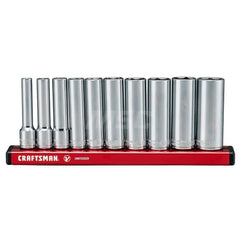 Socket Set: 1/4″ Drive 6 Point, Polished Chrome-Plated