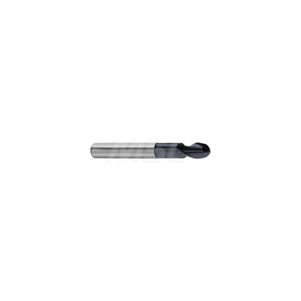 Corner Radius End Mill: 2 Flutes, Solid Carbide 35 ° Helix, Carbo Coated, Ball End, Centercutting, Series 6984