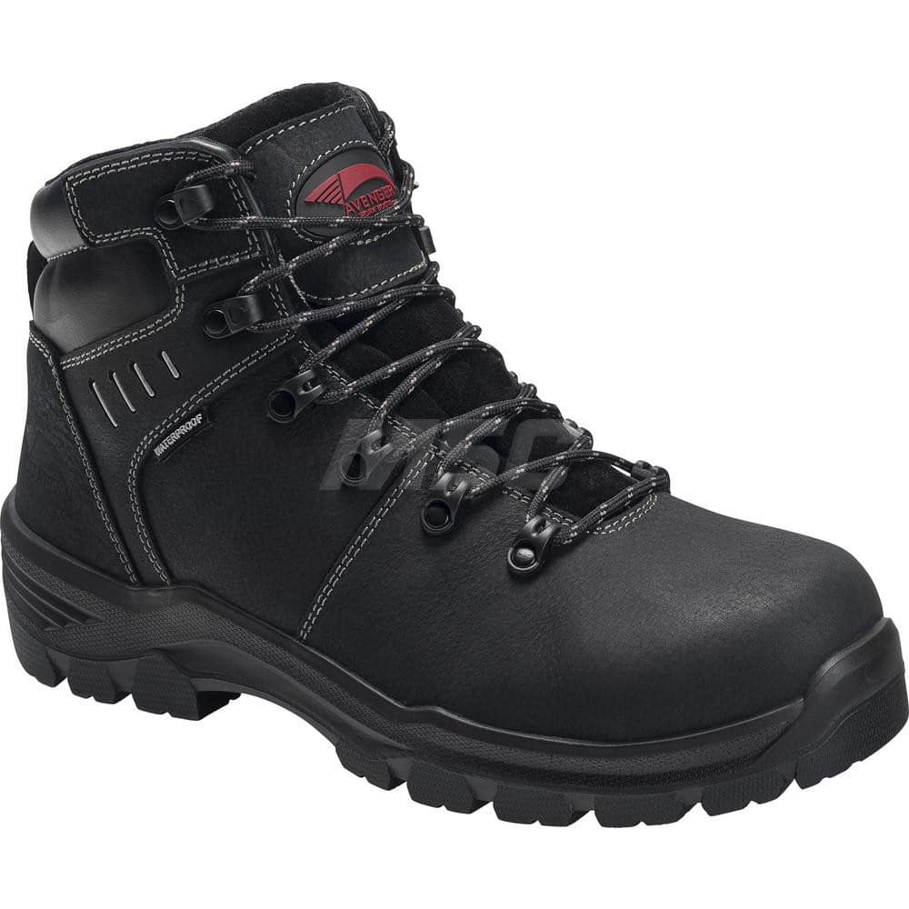 Work Boot: Size 14, 6″ High, Leather, Composite Toe Medium Width, Non-Slip Sole