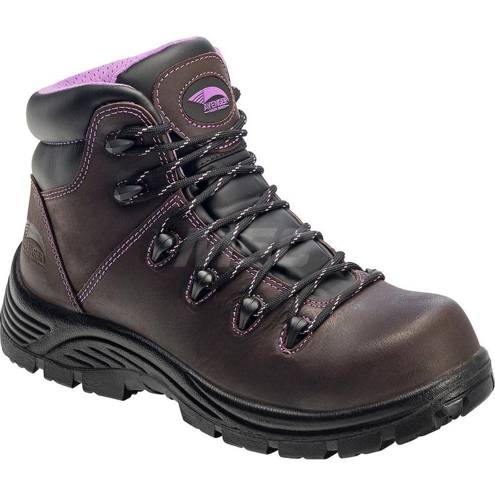 Work Boot: 6″ High, Leather, Composite Toe Medium Width, Non-Slip Sole