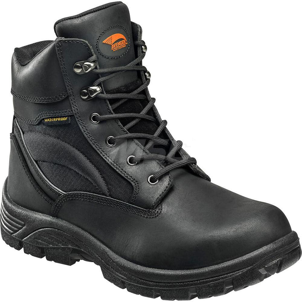 Work Boot: Size 11.5, 6″ High, Leather, Steel Toe Medium Width, Non-Slip Sole