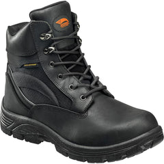 Work Boot: Size 8, 6″ High, Leather, Steel Toe Wide Width, Non-Slip Sole