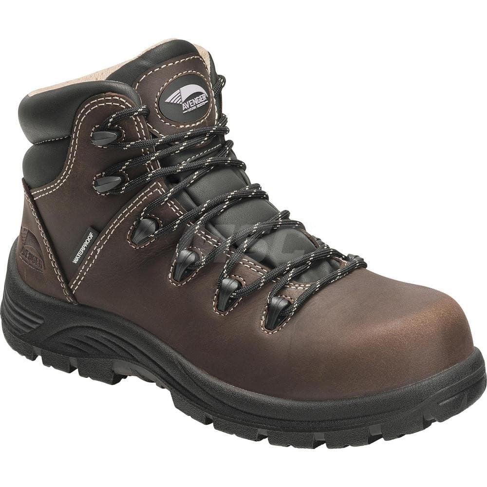 Work Boot: 6″ High, Leather, Composite Toe Medium Width, Non-Slip Sole