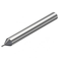 R216.42-01030-AE10G 1620 1mm 2 FL Solid Carbide Ball Nose End Mill w/Cylindrical Shank - Benchmark Tooling