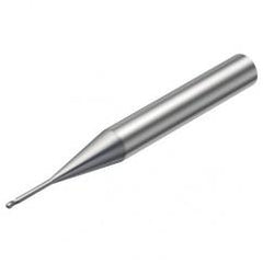 R216.42-01030-AJ10G 1620 1mm 2 FL Solid Carbide Ball Nose End Mill w/Cylindrical Shank - Benchmark Tooling