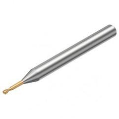 R216.42-02530-IC25G 1700 2.5mm 2 FL Solid Carbide ball nose endmill w/Cylindrical with Neck Shank - Benchmark Tooling