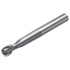 R216.62-01030-AO20G 1610 1mm 2 FL Solid Carbide Ball Nose End Mill spherical design w/Cylindrical Shank - Benchmark Tooling