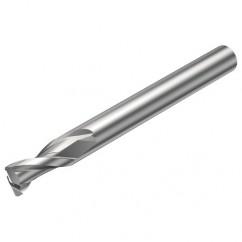 2S221-0400-030-NG H10F 4mm 2 FL Straight Corner Radius Center Cut w/Reduced Cylindrical .3mm/.012 smaller than Cutting Diameter Shank - Benchmark Tooling