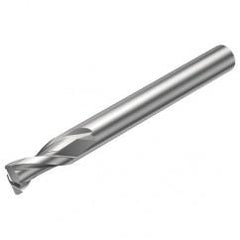 2S221-0400-030-NG H10F 4mm 2 FL Straight Corner Radius Center Cut w/Reduced Cylindrical .3mm/.012 smaller than Cutting Diameter Shank - Benchmark Tooling