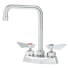 Industrial & Laundry Faucets; Type: Base Mount Faucet; Style: Base Mounted; Design: Base Mounted; Handle Type: Lever; Spout Type: Double Bend; Mounting Centers: 4; Spout Size: 6; Finish/Coating: Chrome Plated Satin; Type: Base Mount Faucet