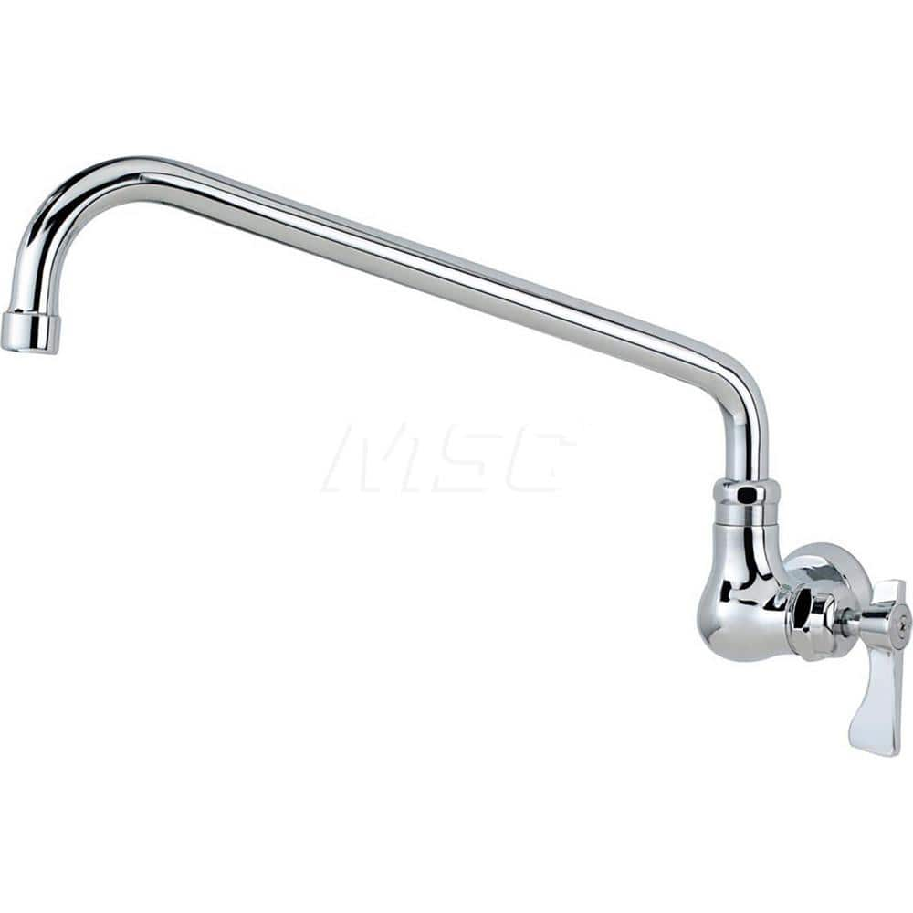 Industrial & Laundry Faucets; Type: Wall Mount Faucet; Style: Wall Mount; Design: Wall Mount; Handle Type: Lever; Spout Type: Swing Spout/Nozzle; Mounting Centers: Single Hole; Spout Size: 12; Finish/Coating: Chrome Plated Brass; Type: Wall Mount Faucet