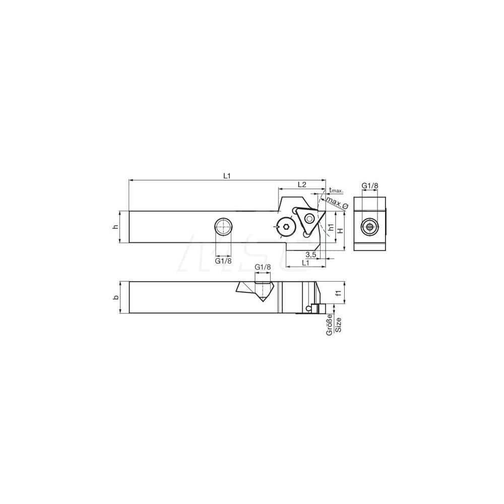 Guhring GH305.0750.500.00.04.L.IK.EST External Left Hand NonFace Grooving Radial Grooving with Adjustable Coolant Holder 3/4″ Square Shank